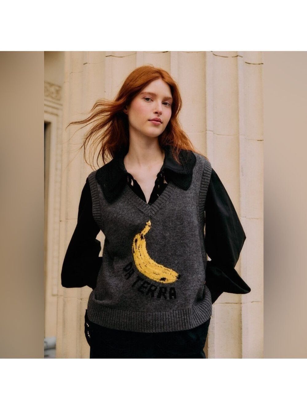 Farm Rio Grey Banana Da Terra Knit Vest